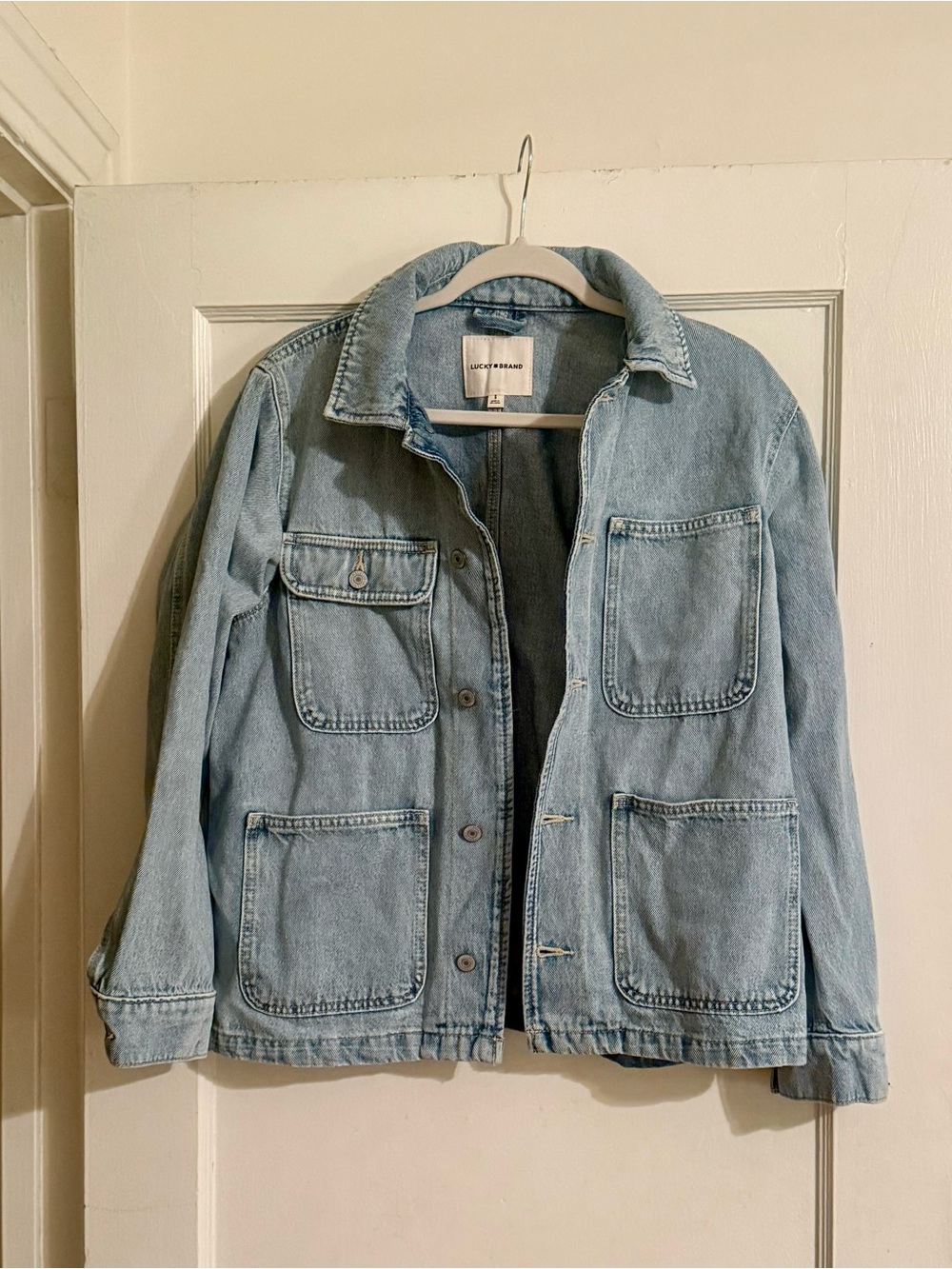 Lucky Brand Oversized Light Wash Denim Jacket
